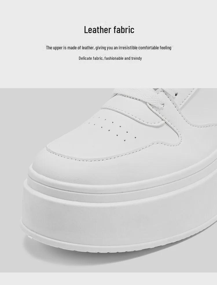 2024 Korean Style Men's White High-Top Sneakers: Autumn/Winter Casual Height-Increasing Sports Shoes