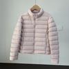 New thin short stand-up collar ribs down jacket women's winter white duck down solid color warm jacket
