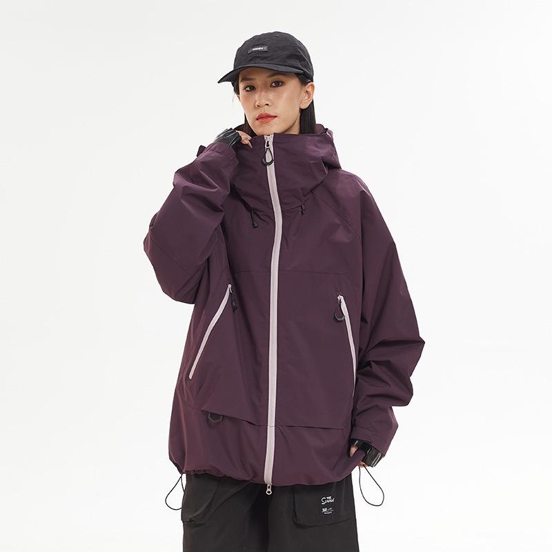 Outdoor Jackets for Men and Women Casual Solid Color Breathable Waterproof Loose Jackets
