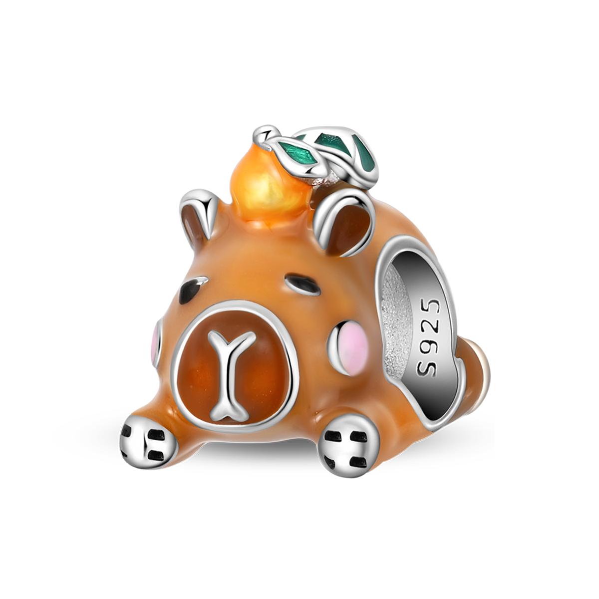 

Copper Metal Animal Capybara Adorable Pet Feline Cute Cat Pendant Bead Component Charm Bead Component Bead Component Compatible With Authentic