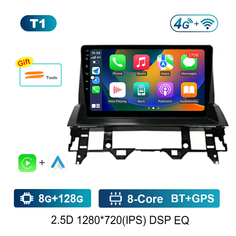 Player multimedia radio auto Android pentru Mazda 6 2002 - 2008 WiFi GPS navigație DSP stereo ecran divizat unitate principală instrumente auto