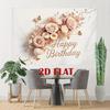 2D Happy Birthday Floral Backdrop Butterfly Party Background