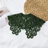 Vintage Shawl O-Neck Doll Fake Collar Shirt Women Hollow Crochet Lace False Collar Detachable Woman Half Shirt Faux  Col