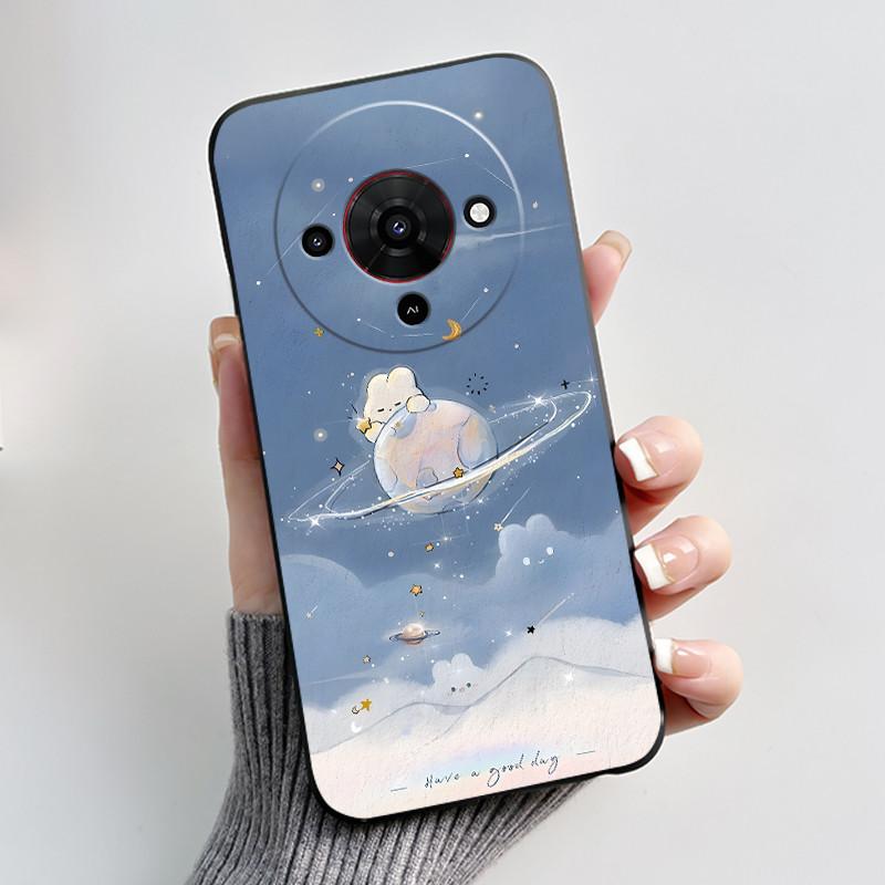 Cute Cartoon Case For ZTE Blade A76 5G Z2469N Capa Funda Printing Shell Protective Cover Soft Silicone Black Casing Coque