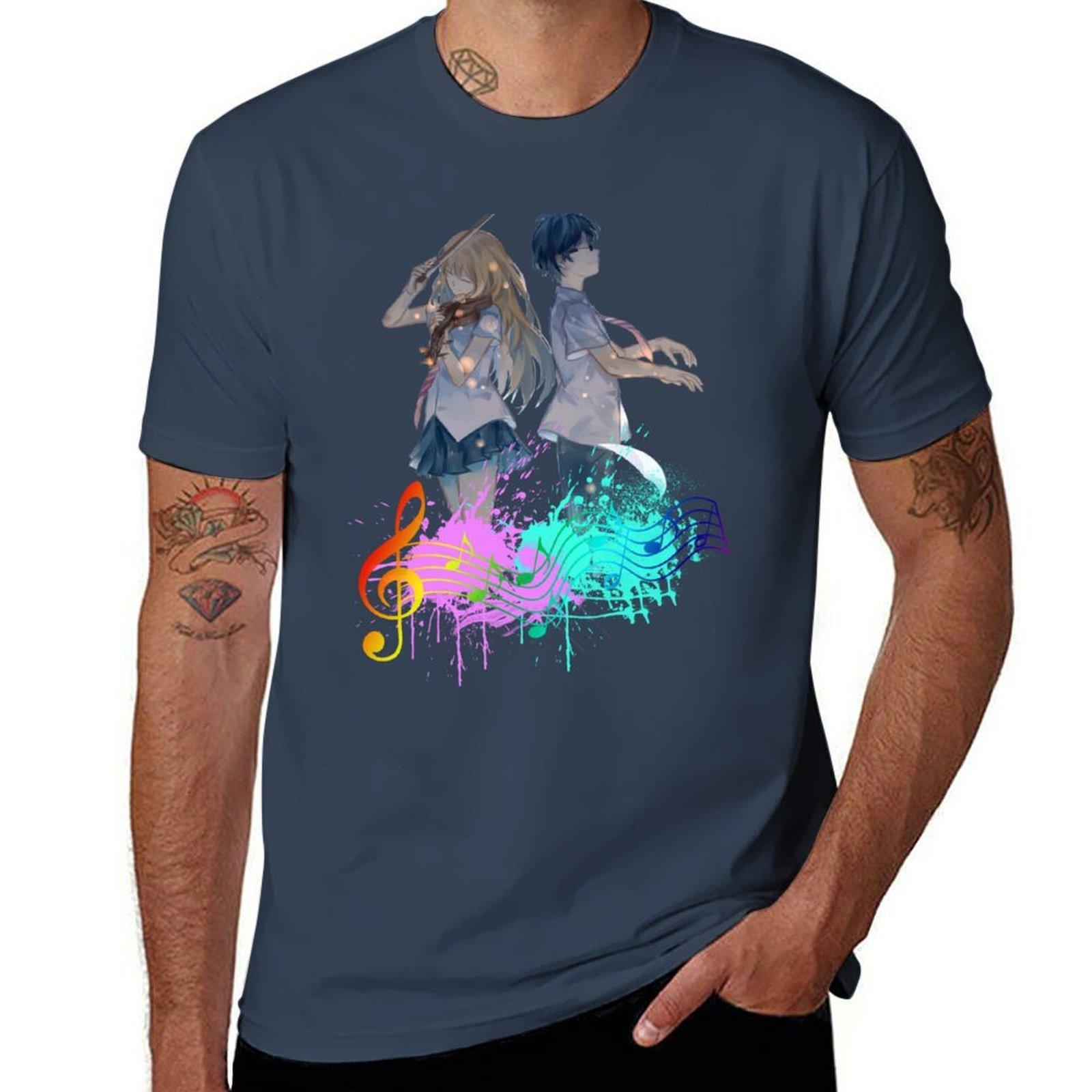 Shigatsu Wa Kimi No Uso Tshirt Durable Work Wear Tshirt S