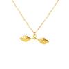 Stainless Steel Geometric Leaf Pendant Necklace for Women Trendy Gold Color Texture Choker Necklace Unique Jewelry Accessories