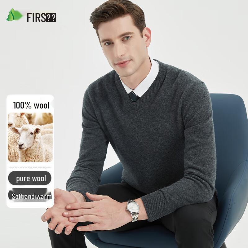 

Shanshan Men s 100% Wool V-Neck Pullover Sweater XL