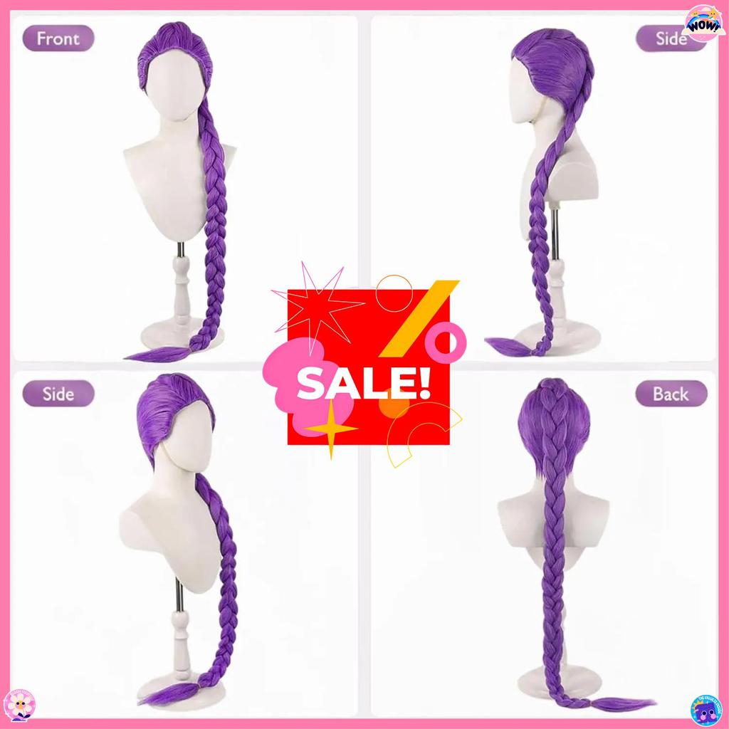 KPOP Dämonenjäger Rumi Lila Cosplay Perücke, Halloween Party Rollenspiel Perücke, Hitzebeständige Synthetikperücke, Halloween Tägliches Geschenk