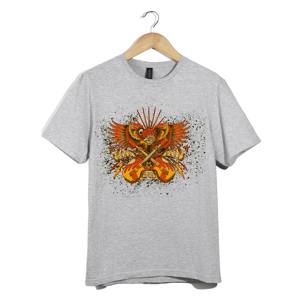 Punk Rock T Shirt Unisex Eagle Rock and Roll Tee Vintage Guitar Festival Gift Top