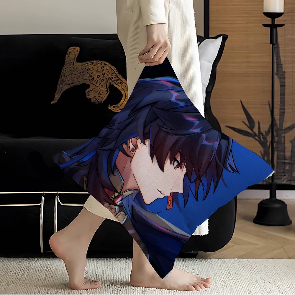 Honkai Star Rail Character Blade Cushion Cover Polyester Sofa Cushions Decorative Throw Pillows Home Decoration Pillowcover