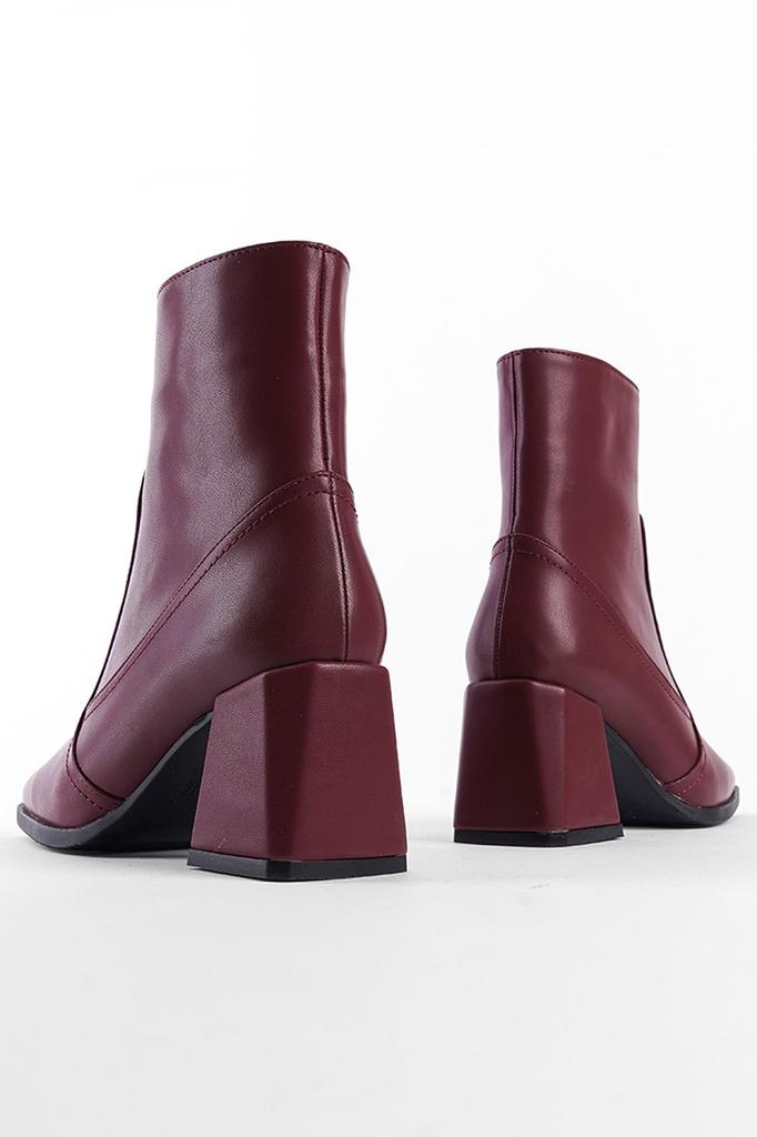 Women Modern Stylish Fashion Blunt Toe Side Zipper Brown Women's Boots
