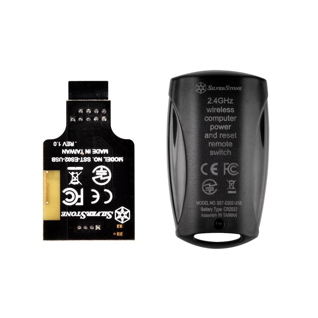 SilverStone Kabelloser Fernschalter, interner USB-Header-Anschluss, Produkt eines autorisierten japanischen Distributors, 2,4 GHz, POWER/Reset, 9-polig, SST-ES02-USB