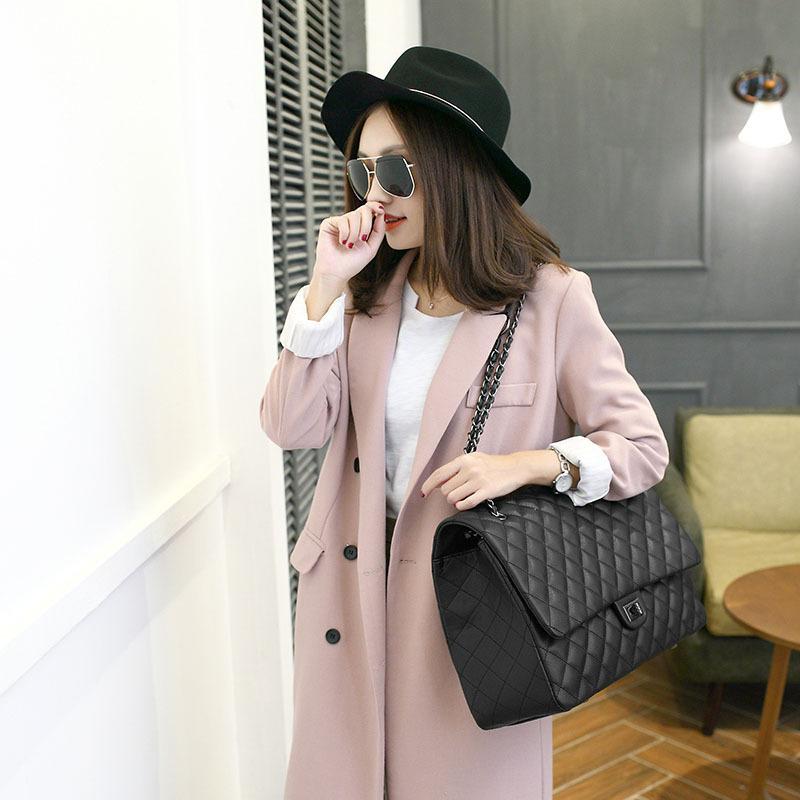Xiaoxiangfeng Diamant Ruit Ketting Tas, Grote Tas, Crossbody Tas, Mama Tas, Reistas, Pendeltas