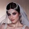Bridal Rhinestone Headband Hair Comb for Women Wedding Teardrop Headpiece Bridal Forehead Head Chain Hair Accessories…