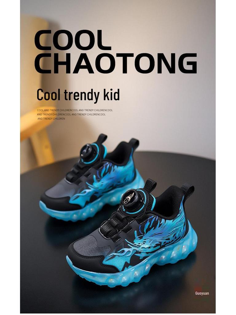 Atmungsaktive Sportschuhe für Jungen Herbst 2025 mit Drehverschluss zum Laufen