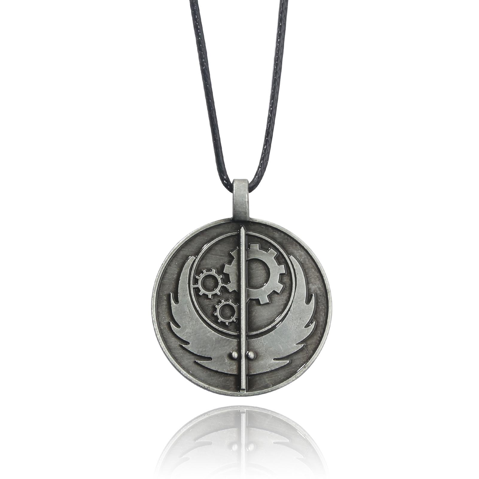 Fallout Братство Стали Круглый Кулон На Шнурке Ожерелье Унисекс Украшение