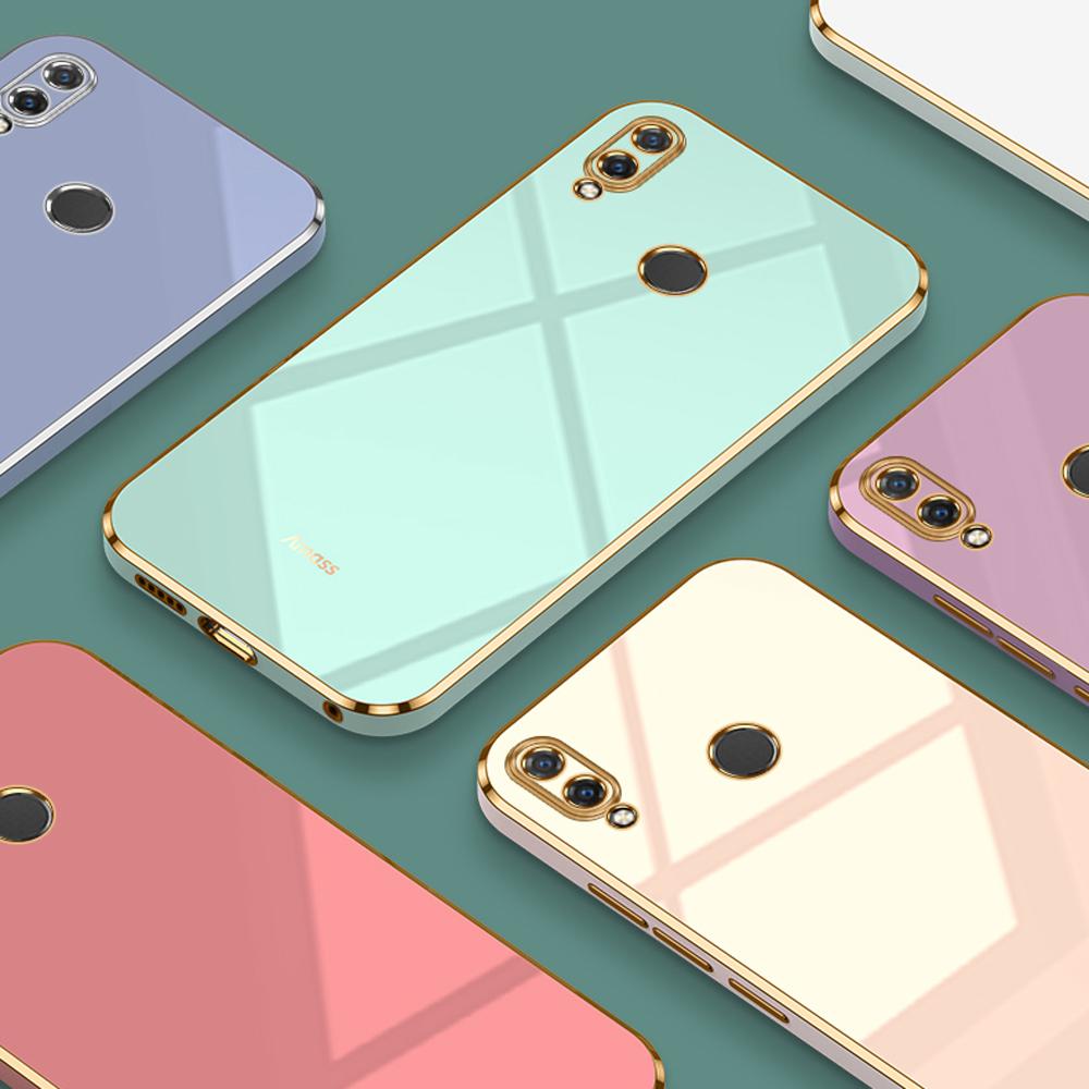 For Huawei nova 3 Case Luxury Square Plating Huawei nova 3i 4 4e nova5 5i 5iPro Phone Case ShockProof Silicone Back Cover Fundas