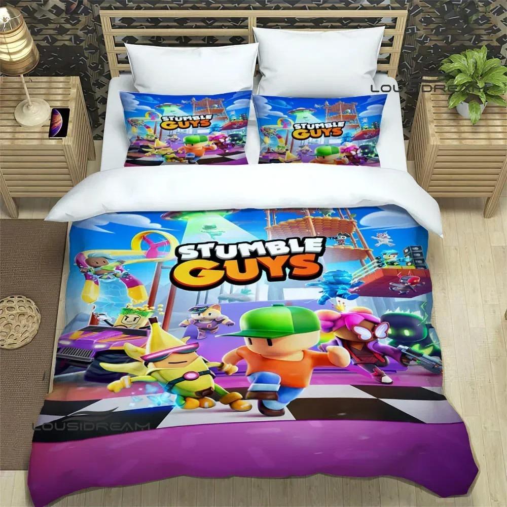 3D-Spiel Cartoon Stumble-guys Bettwäsche-Sets exquisite Bett-Zubehör-Set Bettbezug Tröster-Set Bettwäsche-Set Luxus-Geburtstagsgeschenk