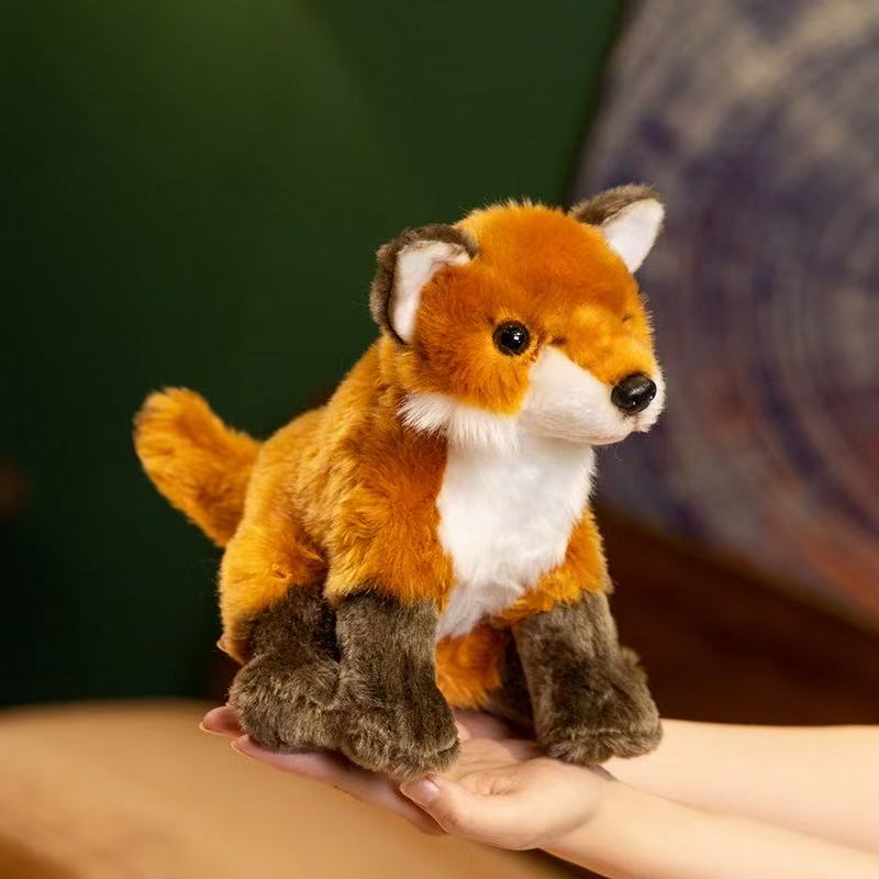 25cm Simulation New Sitting Fox Plush Toy Stuffed Plush Toy Figurine Cartoon Anime Cute Children's Birthday Gift Fun Doll