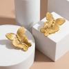 Chic Geometric Butterfly Texture Gold-Plated Stainless Steel Earrings