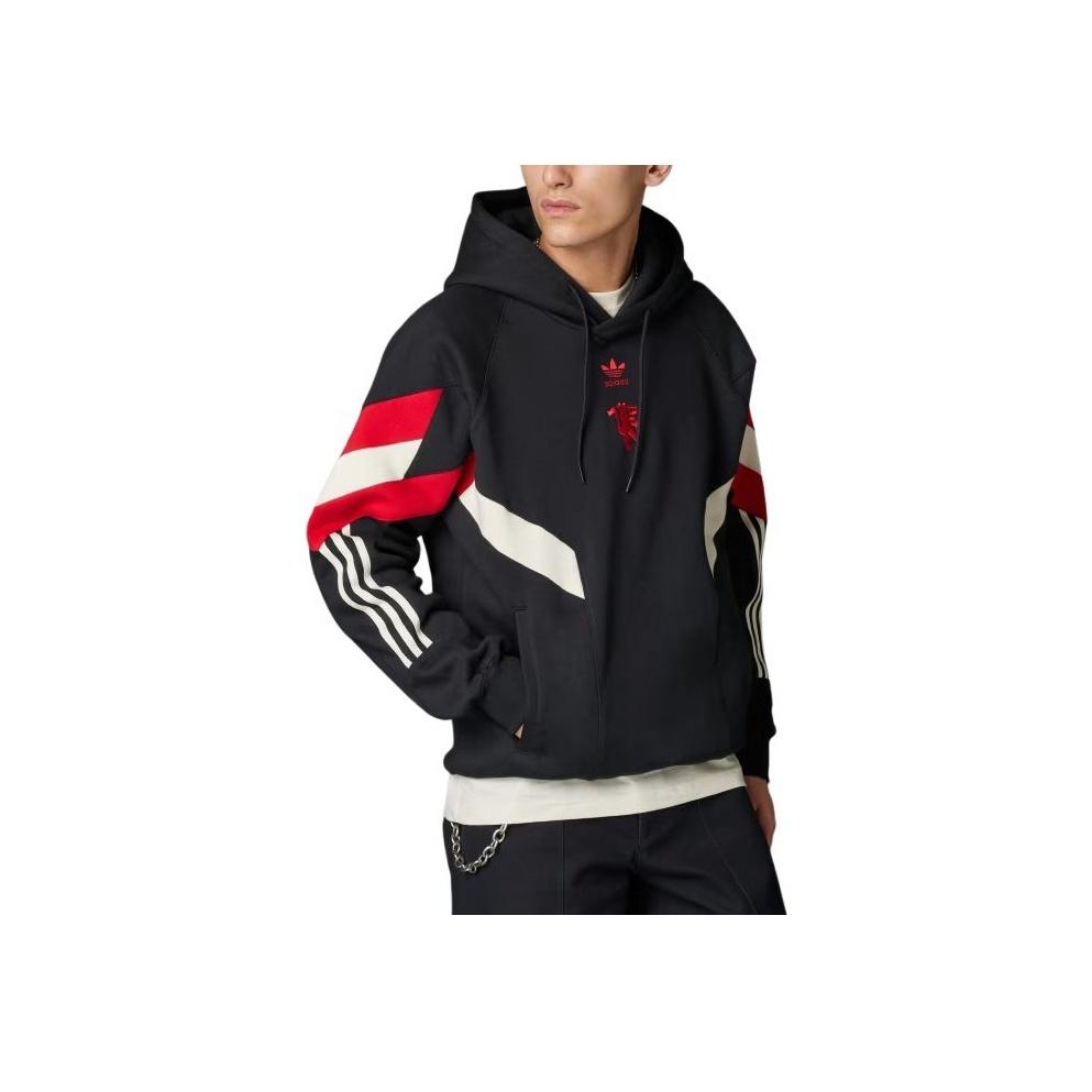 Adidas Originals Manchester United Soft Comfortable Loose Fit Badge American Sweatshirt Men Sweatshirt Black IS6521