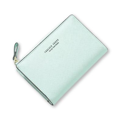 SEASF Women's Small Bifold Mini Wallet, Compact, with Coin and Card Cases, Zipper Closure, Cute, Lightweight, Perfect Gift, Ice Green