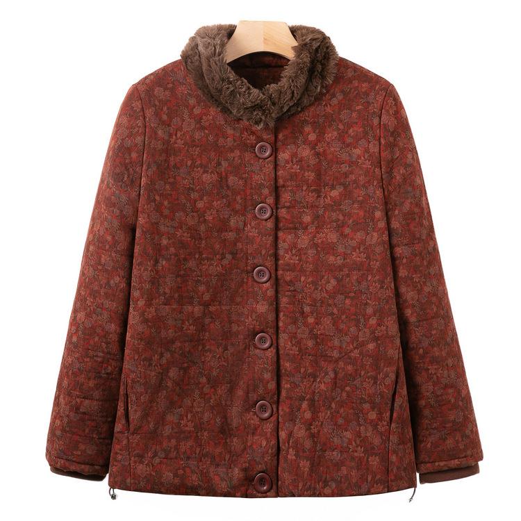 

Female Middle-aged and Elderly Women s Winter Velvet Padded Warm Cotton-padded Jacket, Mother s Cotton-padded Jacket Coat. L оранжевый