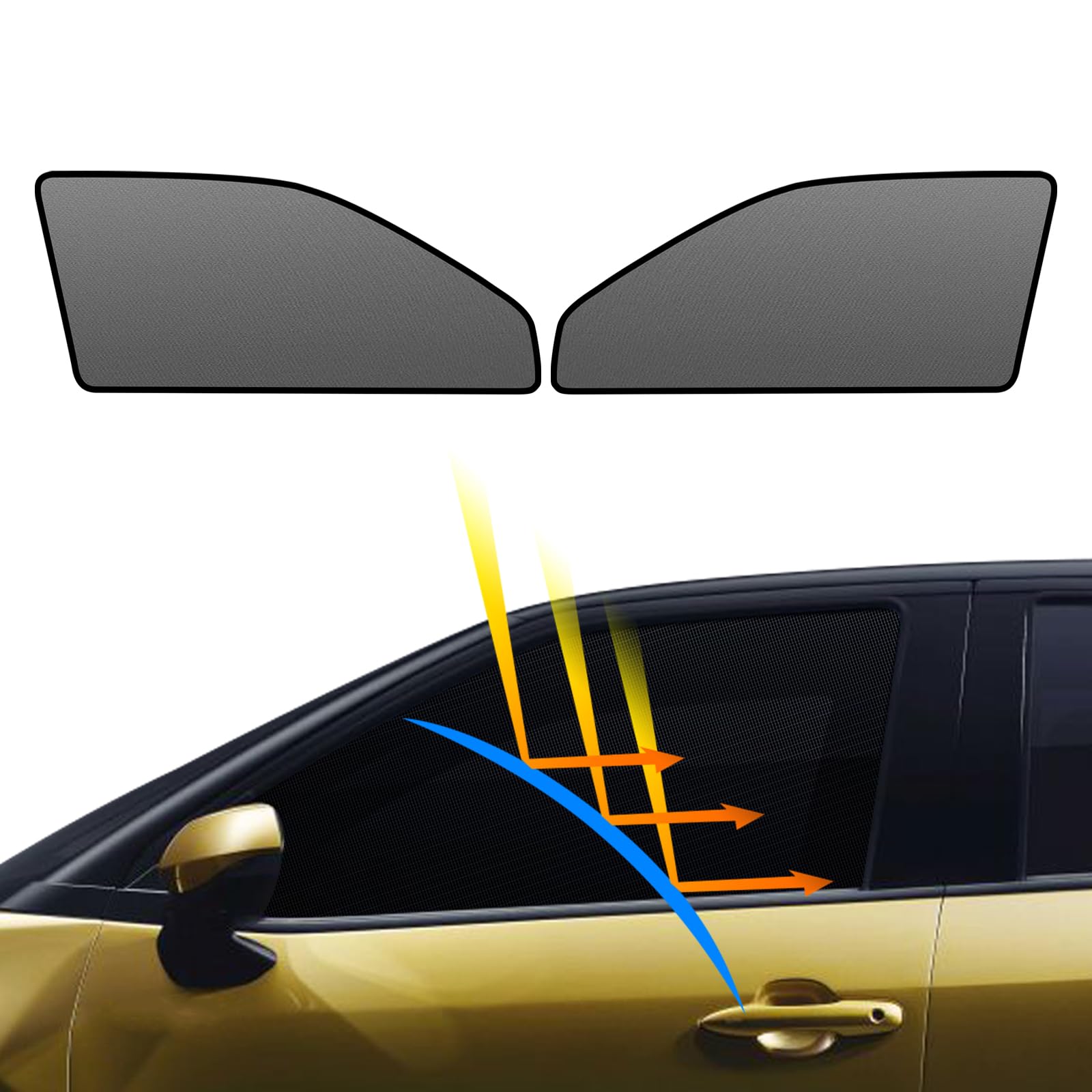 

BLUESEATEC Toyota Yaris Cross Сетчатые затемняющие магнитные боковые солнцезащитные шторки для сторон водителя и пассажира 2 шт. (10 Серия) Шторы, Солнцезащитные шторы, чёрный