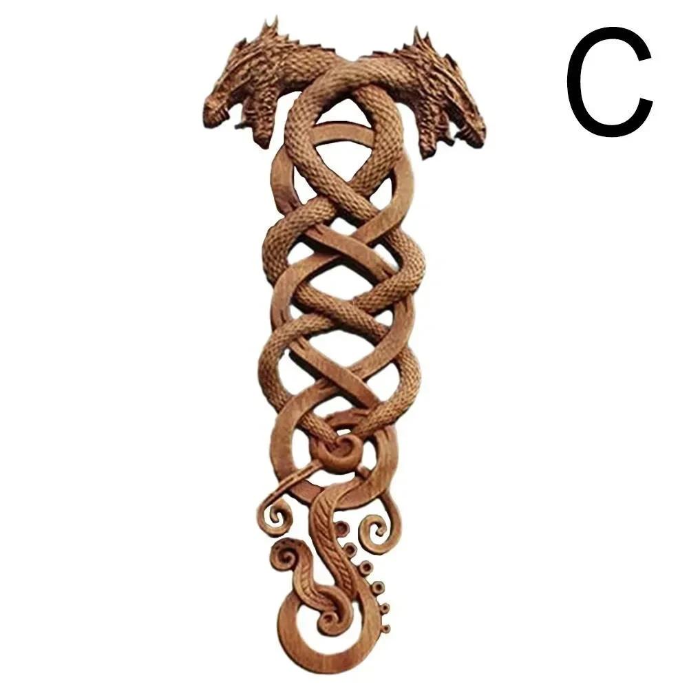 Courtyard Garden Unique Dragon Decor Resin Simulation Dragon Statue Wall Hanging Home Decoration Craft Double Dragon