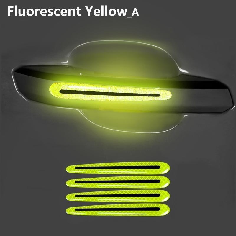 4PCS Car Door Reflective 3D Universal Decal Tape Open Stickers Warning Mark Night Driving Safety Lighting Luminous Decor Auto Door Stickers