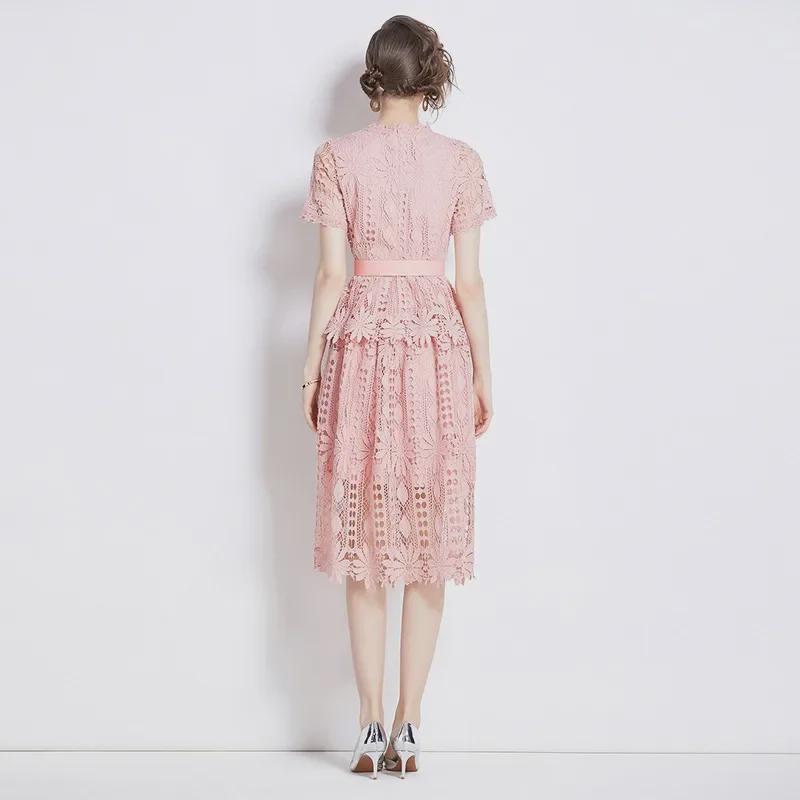2024 Elegant Slim Lace Midi Dress