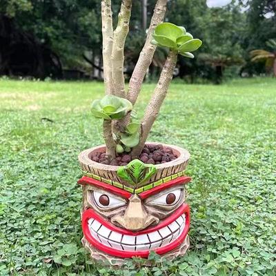 Totem Funny Personality Garden Courtyard Ornaments Green Plant Resin Craft Creative Outdoor Decoration Flower Pot