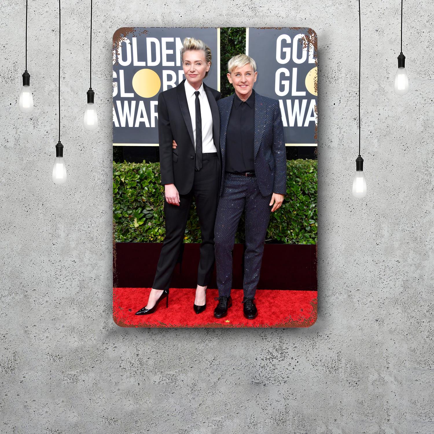 Ellen DeGeneres Funny Bar Metal Sign Retro Plaque Vintage Sign Alcohol Drinker Pub Club Man Cave Kitchen Wall Decoration 20x30cm（7.8x11.8inch）