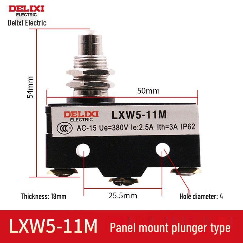 Delixi LXW5 Series Micro Switch: Travel Limit Models G1, G2, 11M, 11N1, 11Q1, 11Q2.