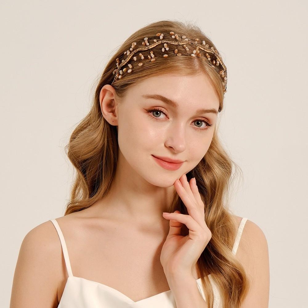 Handmade Sparkling Rhinestone Tiara Elegant Headbands Bride Hair Bands  Women