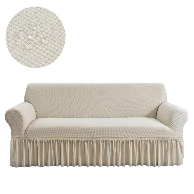 1pc Waterproof Sofa Skirt Covers Stretch Breathable Couch Covers Adjustable Elastic Sofa Slipcovers for Living Room Hotel