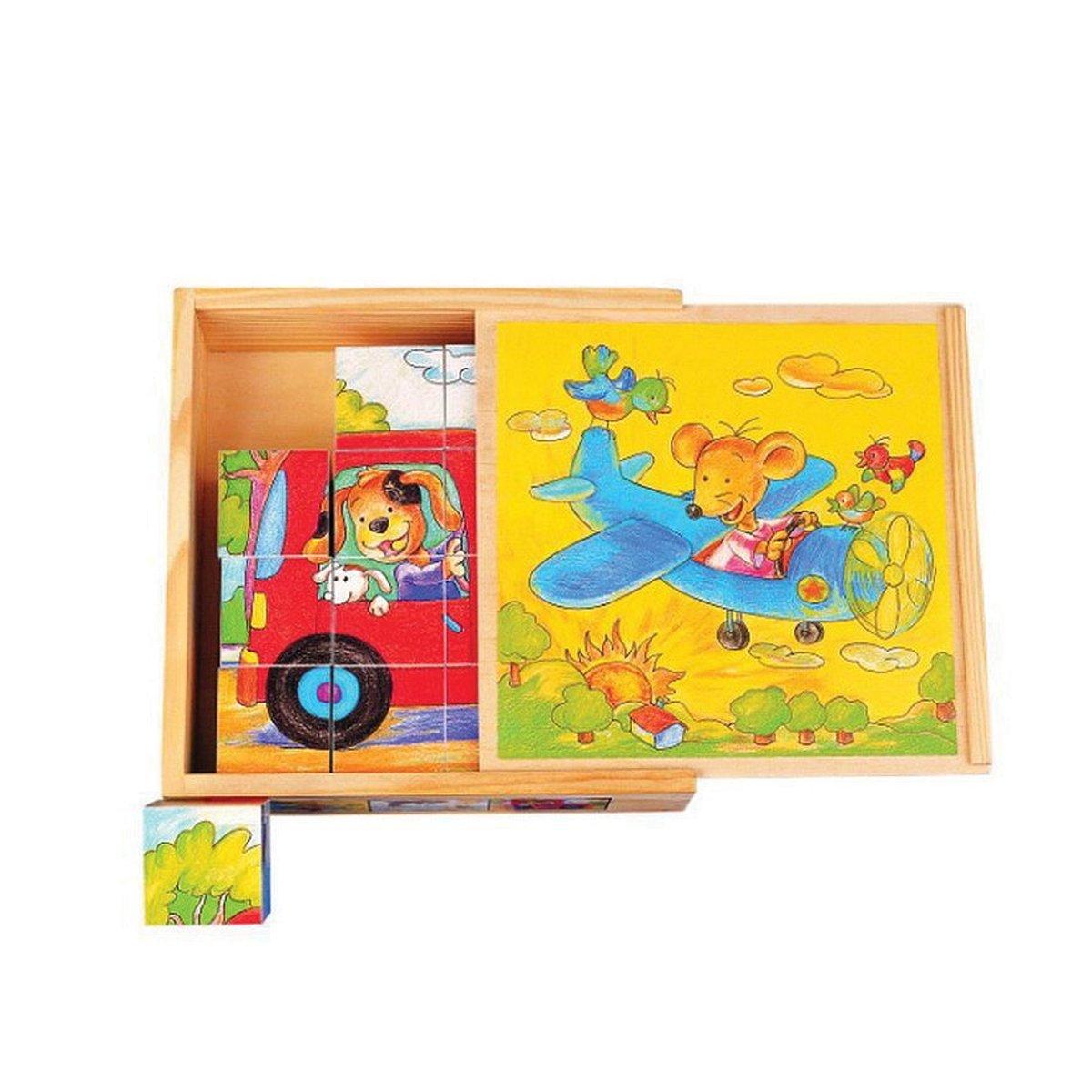 

4413P-CS Chiva, Taşıtlar Ahşap Küp Puzzle