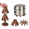 3-Piece Trivet and Bamboo Tripod Mat Set - For Hot Dishes, Frying Pans, and Teapots, Beautiful and Functional Tree-Shaped Design