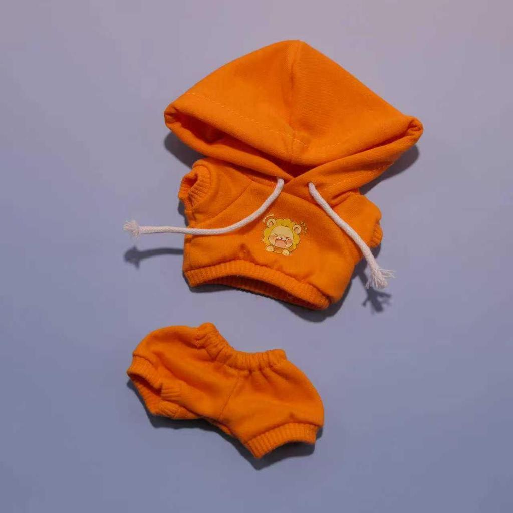 Labubu Hoodie Set: Einfarbige Puppenkleidung mit Anhänger für Erste & Dritte Generation, 17cm austauschbare Plüsch-Merchandise.