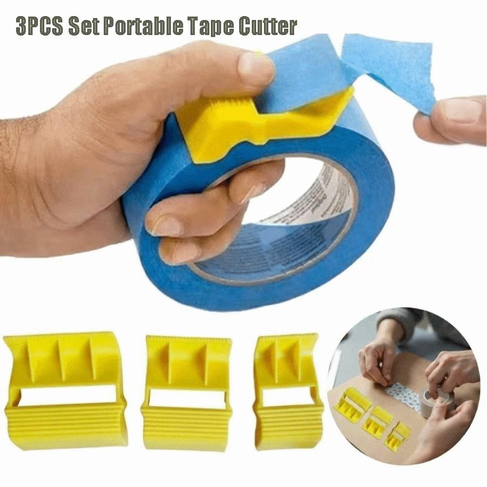 3pcs Set Multiple Widths Tape Dispenser Plastic Adhesive Tape Holder Small Tape Cap  Craftsman Tool