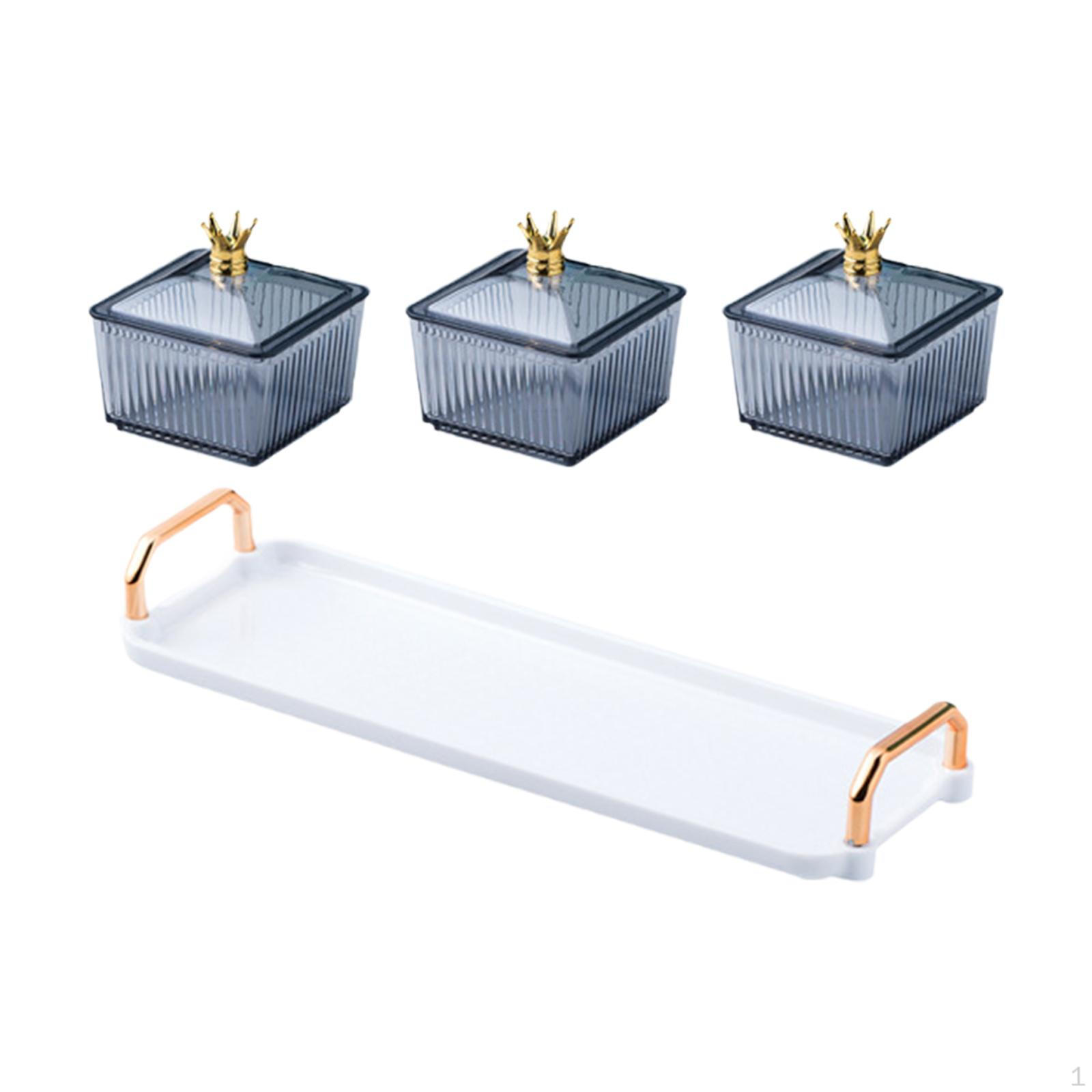 

Тарелка для закусок из сухофруктов, многофункциональная тарелка для конфет и орехов с разделенной крышкой. серый