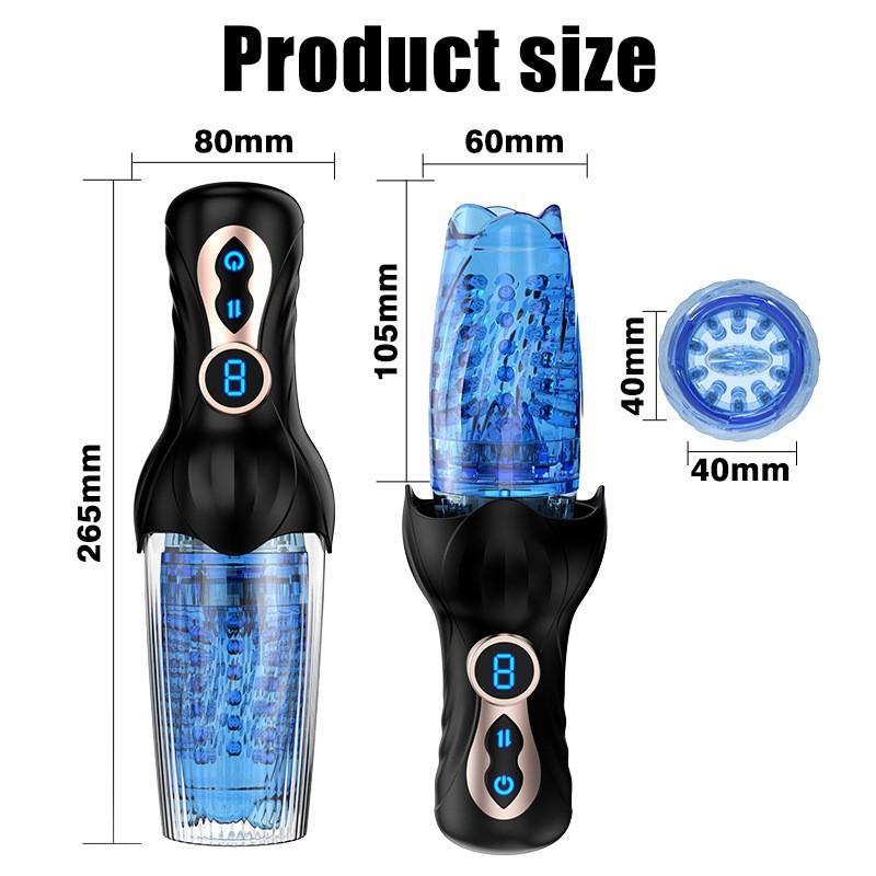 Airplane Cup Torch Automatic Telescopic Rotating Vibrating Male Masturbation Trainer Sex Products