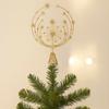 Sparkling Christmas Topper Decor Gold Glitter Xmas Tree Ornament  Holiday Party