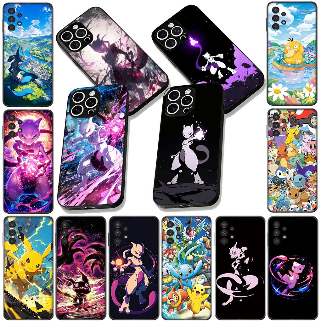Phone Cover for Apple iPhone 13 12 Mini XS 11 Pro Max 7 8 Plus XR SE 2022 2020 SE3 Case P-Pikachus Mew P-Pokemons Mewtwo