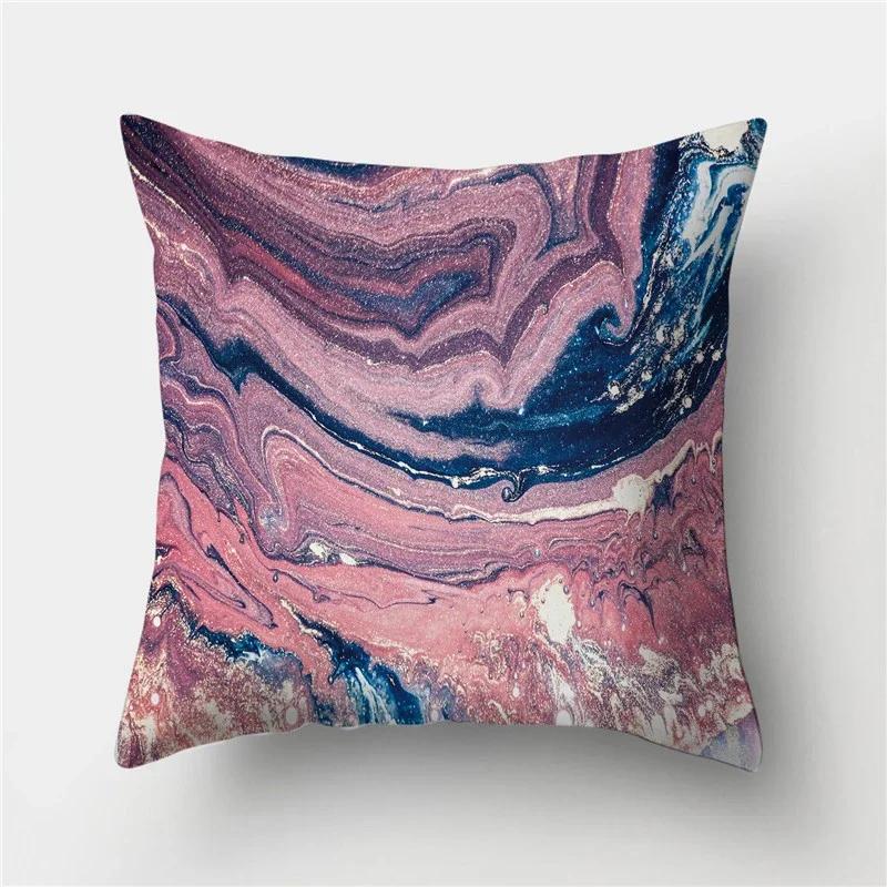 Home Decor Marine Marble Pattern Ative Pillowcase Polyester Cushion Cover  Pillow Sofa