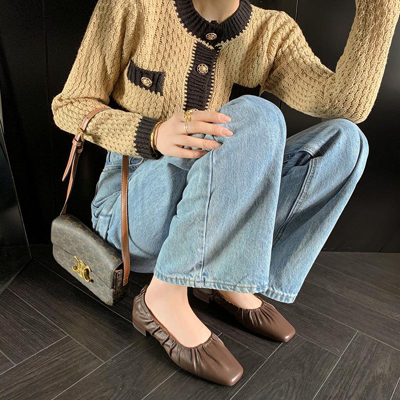 Soft! Huge Easy To Wear~ Huge Comfortable~ Folded Lambskin Single Shoes 2025 One-pedal Doudou Shoes Women's Comfort