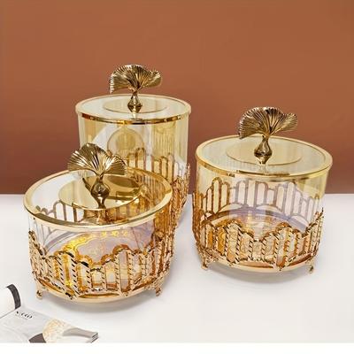 1 Stück Vintage-Vorratsdose im europäischen Stil mit Deckel – elegante Süßigkeiten-Box für Wohnzimmer, Couchtisch und Schreibtisch-Dekoration