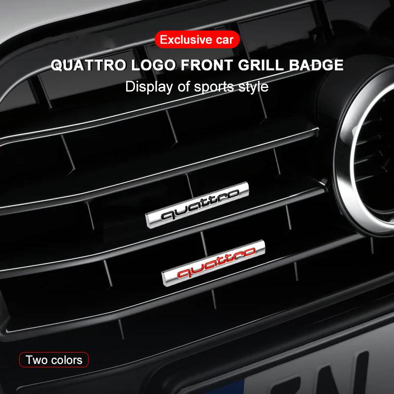 Auto Kühlergrill Emblem Karosserie Heckklappe Dekoration Aufkleber QUATTRO Emblem für Audi Q2 3 Q5 Q7 Q8 A3 A4 A5 A6 A7 R8 B5 B6 TT