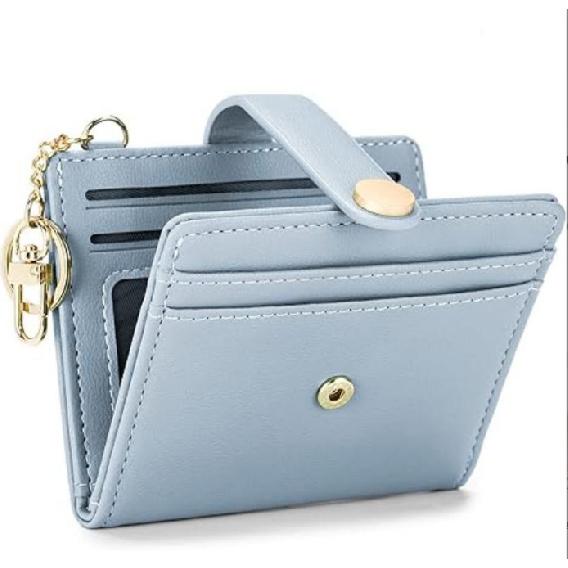 New Arrival Hot Sale Women'S Ultra-Thin Wallet Bifold PU Leather Card Clamp With Key Chain Zipper Document Package