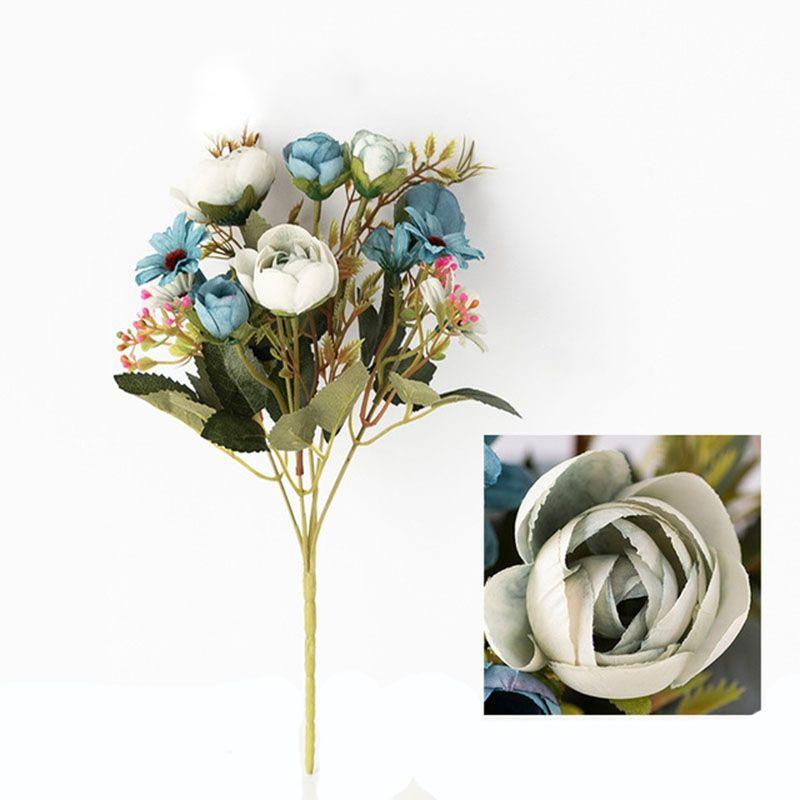 Elegant 1 Bunch 12 Heads High Realistic Artificial Tea Roses Perfect For Wedding Decorations And Events